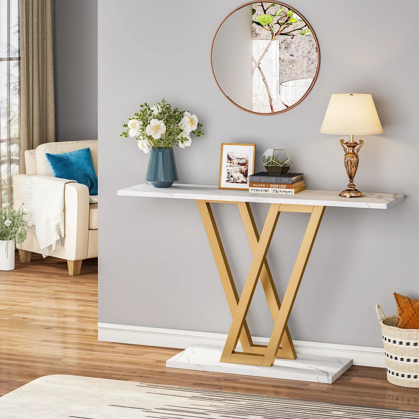 Console Table Industrial Entryway Hallway Table