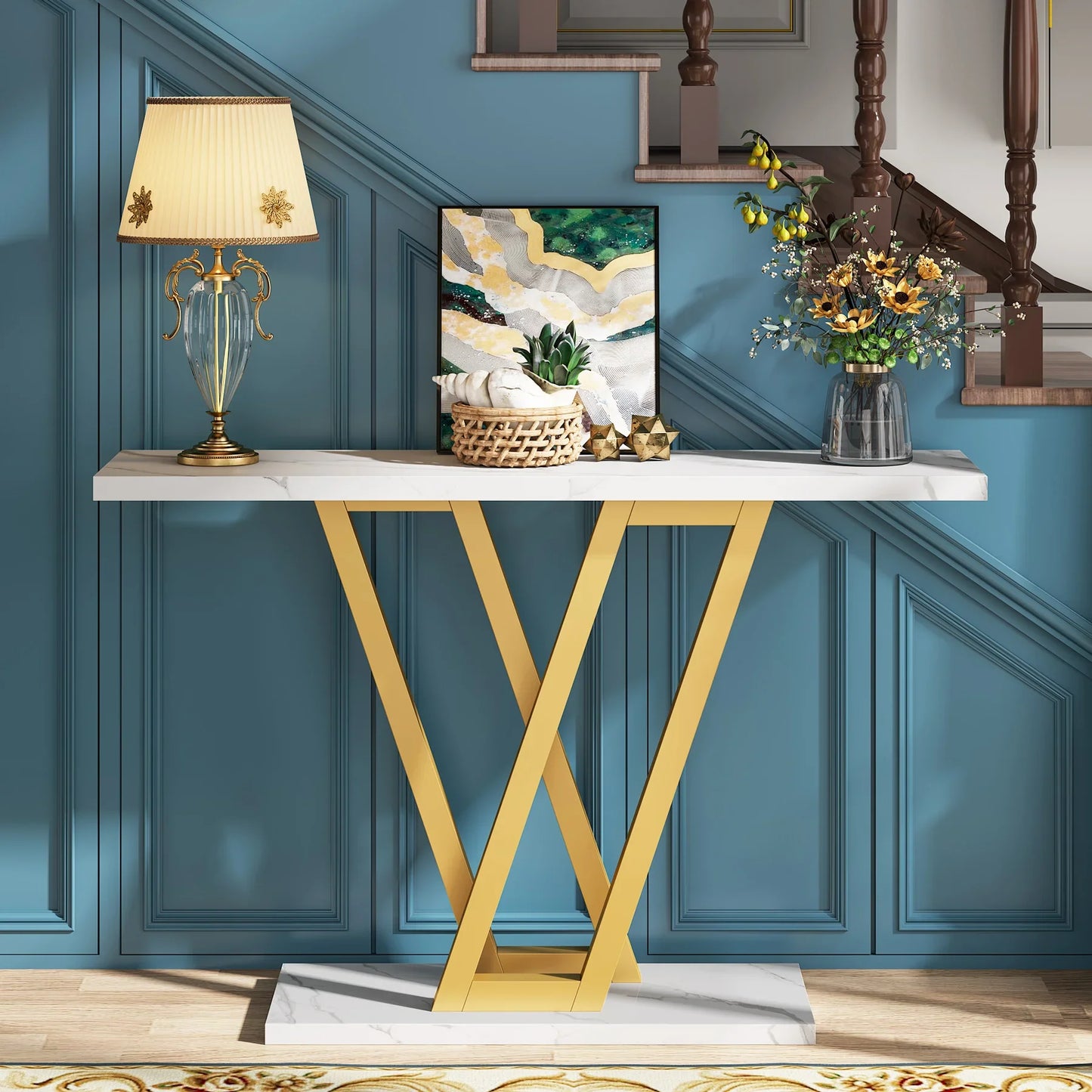 Console Table Industrial Entryway Hallway Table