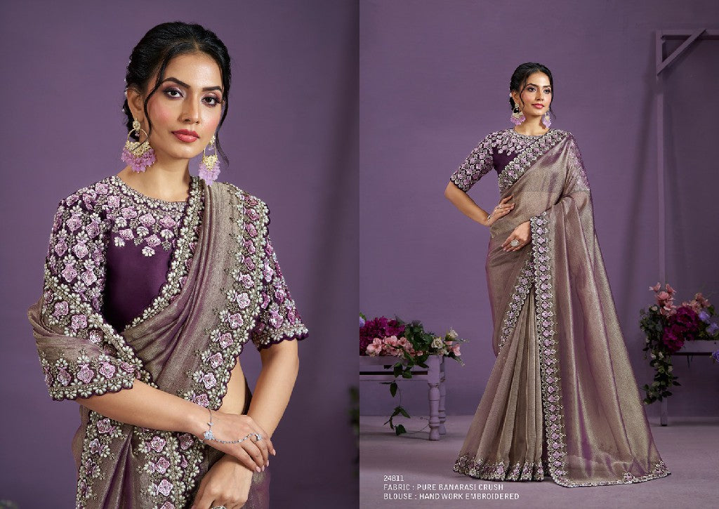 Heavy Embroidered Designer Saree – A Masterpiece of Art and Elegance