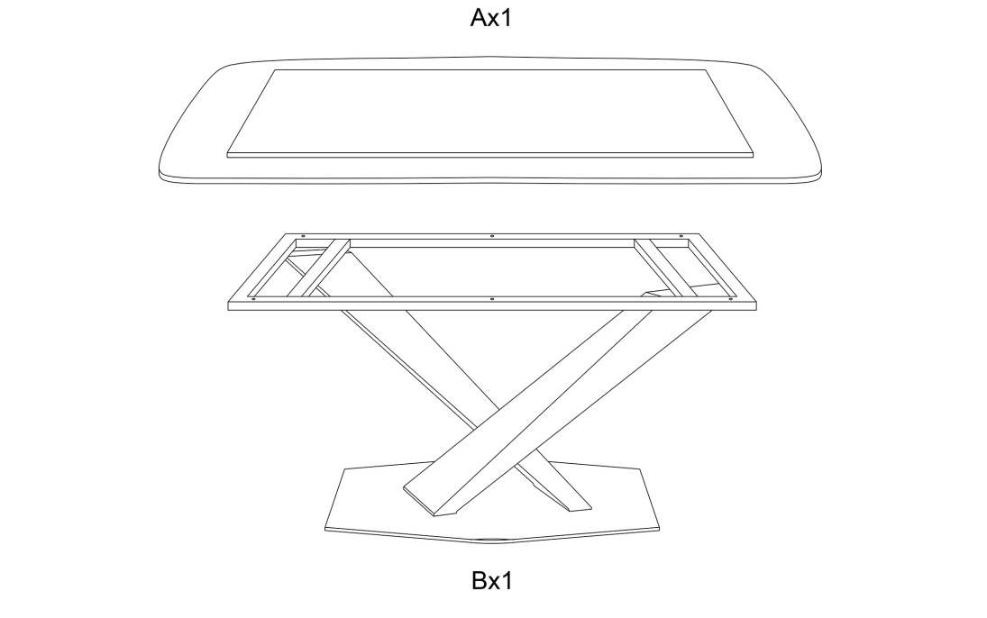 White Marble table with X legs