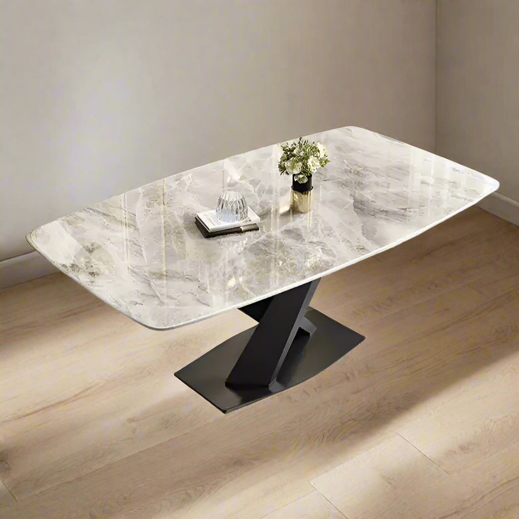 Marble table with X legs