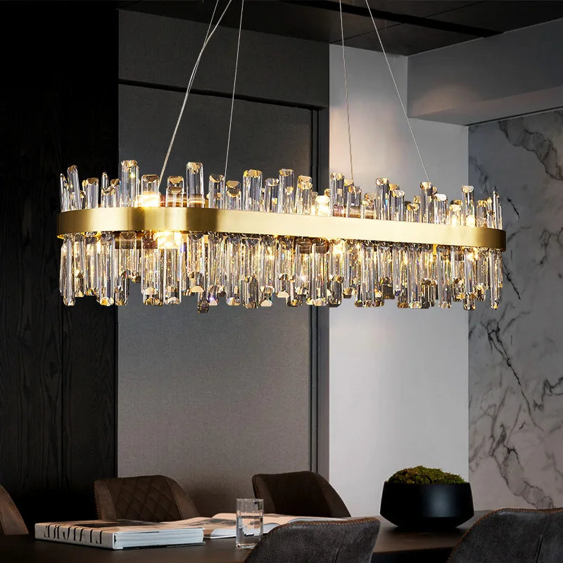 Modern Smoke Grey Crystal Chandelier Lighting Luxury Led hanging lamp