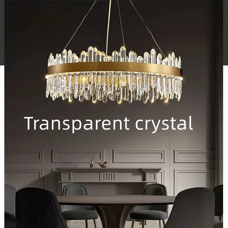 Modern Smoke Grey Crystal Chandelier Lighting Luxury Led hanging lamp