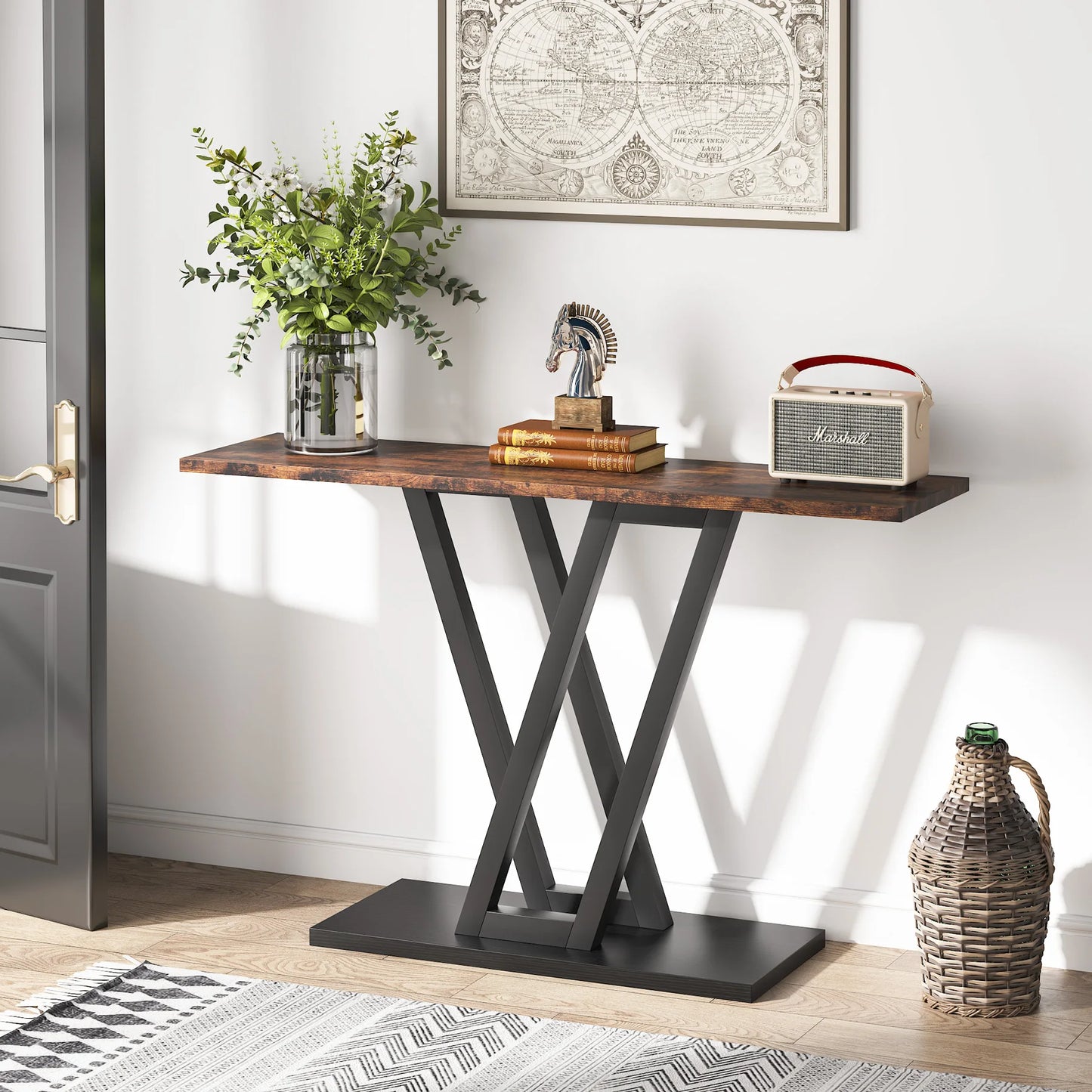 Console Table Industrial Entryway Hallway Table