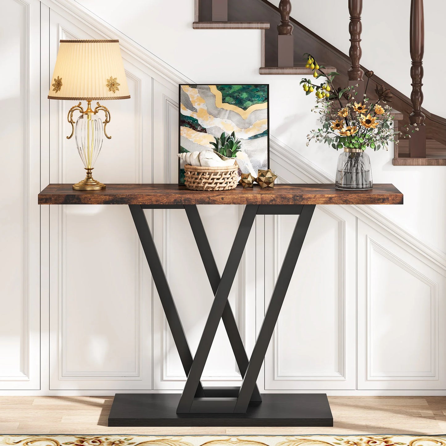 Console Table Industrial Entryway Hallway Table